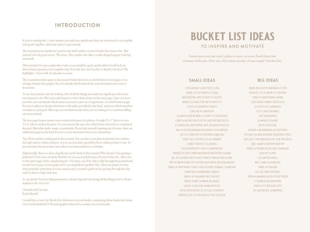 Our Bucket List